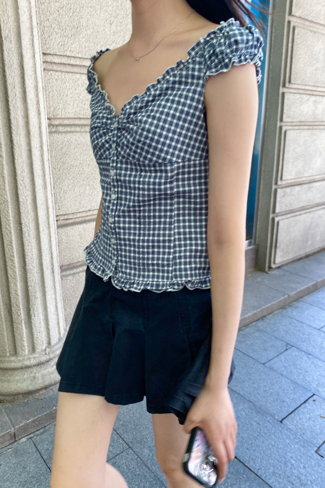 Elena Plaid Top – Brandy Melville Online Japan