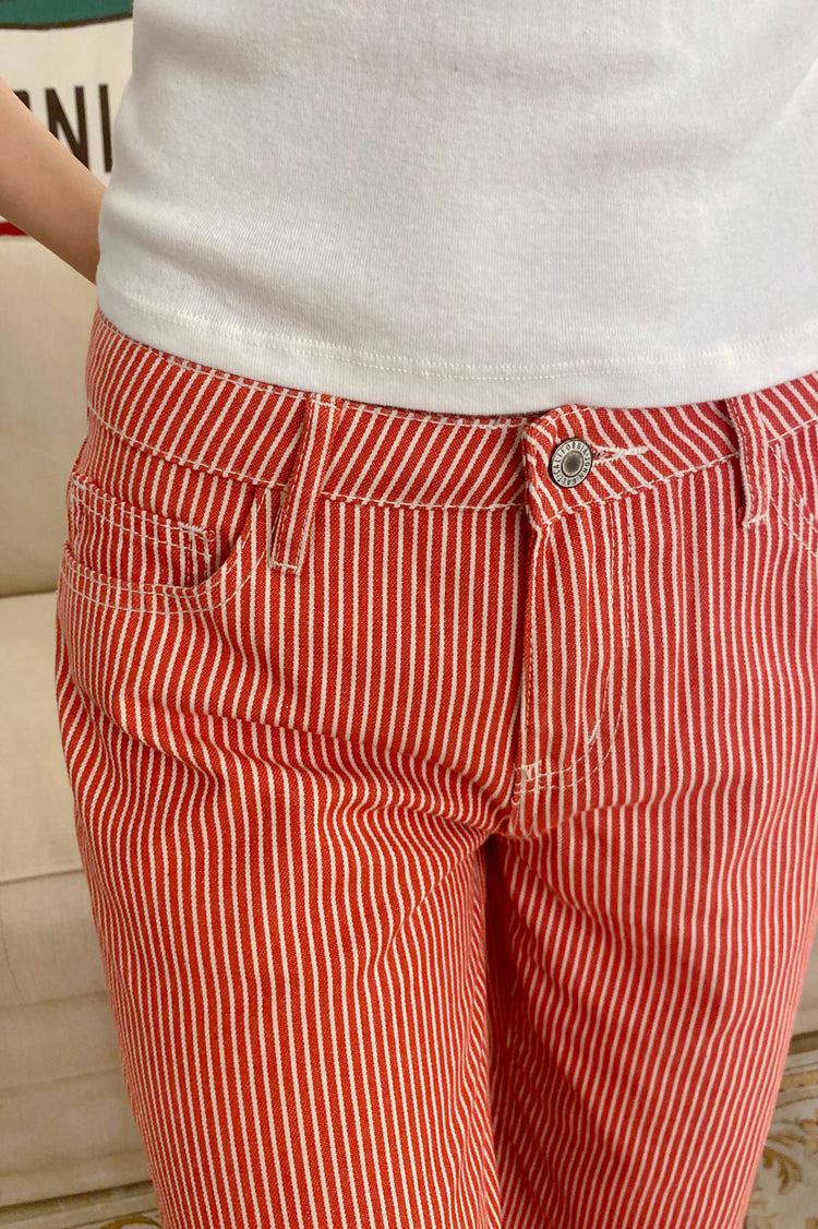 Gigi Striped Pants | Red White Stripes