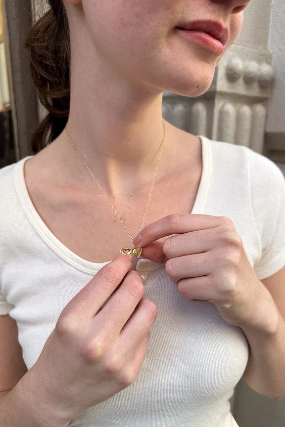 Heart Locket Necklace | Gold