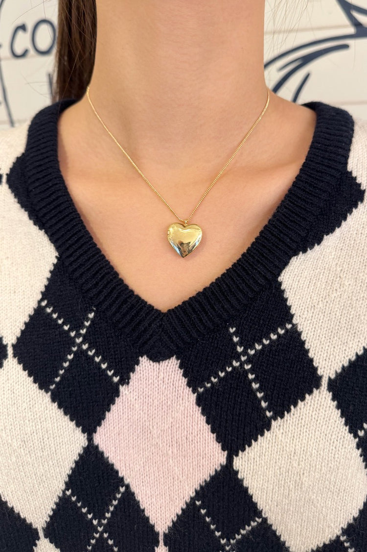 Gold Heart Locket Necklace | Gold Heart Locket Necklace