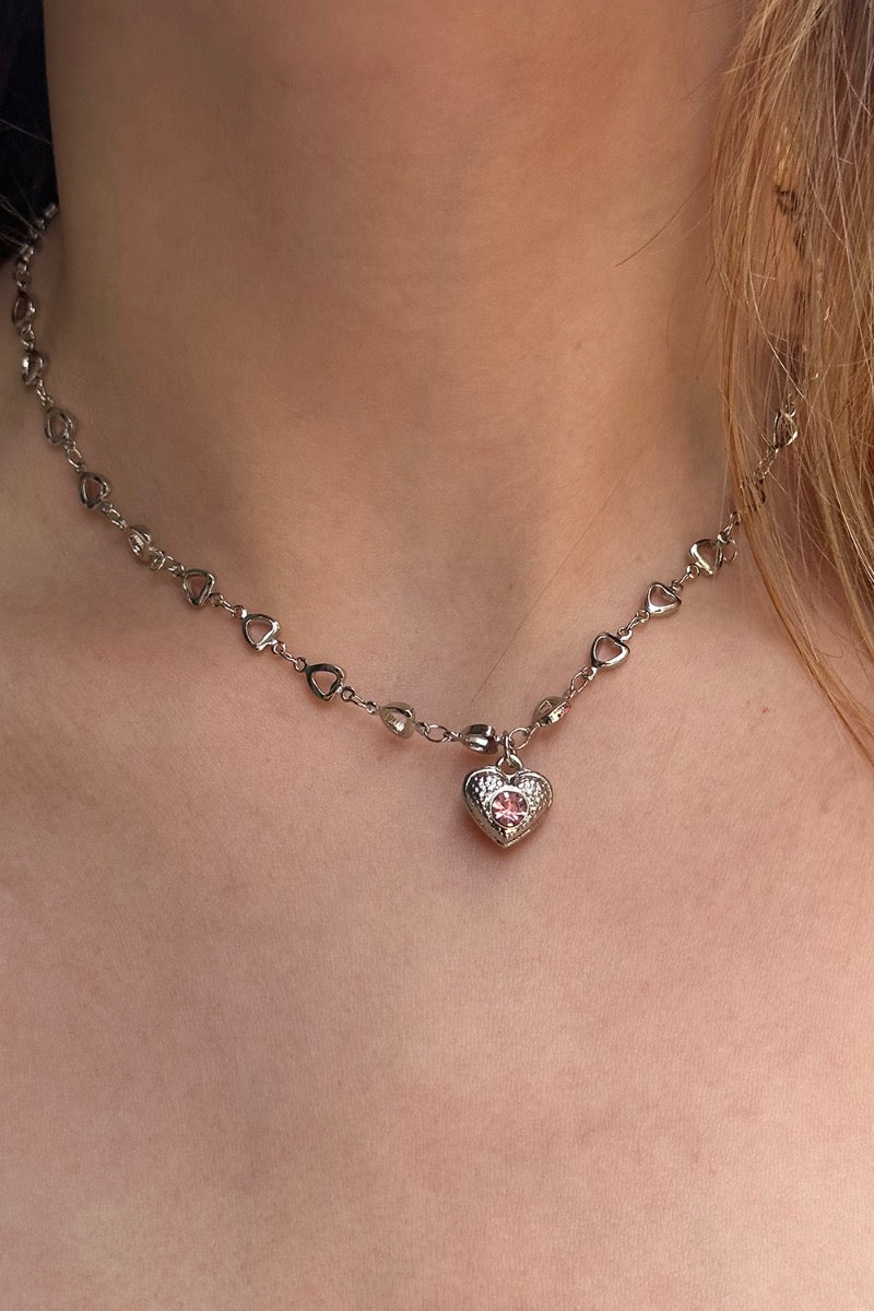 Rhinestone Heart Necklace