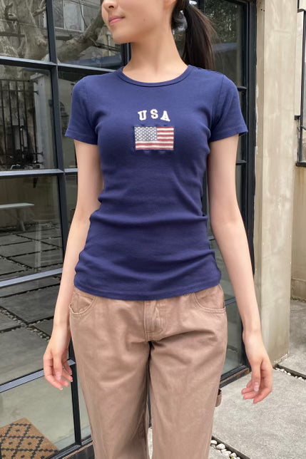 Hailie USA flag Top