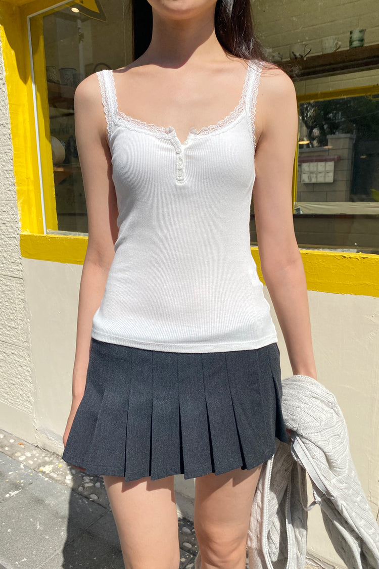 Amaya Lace Tank | White / XS/S