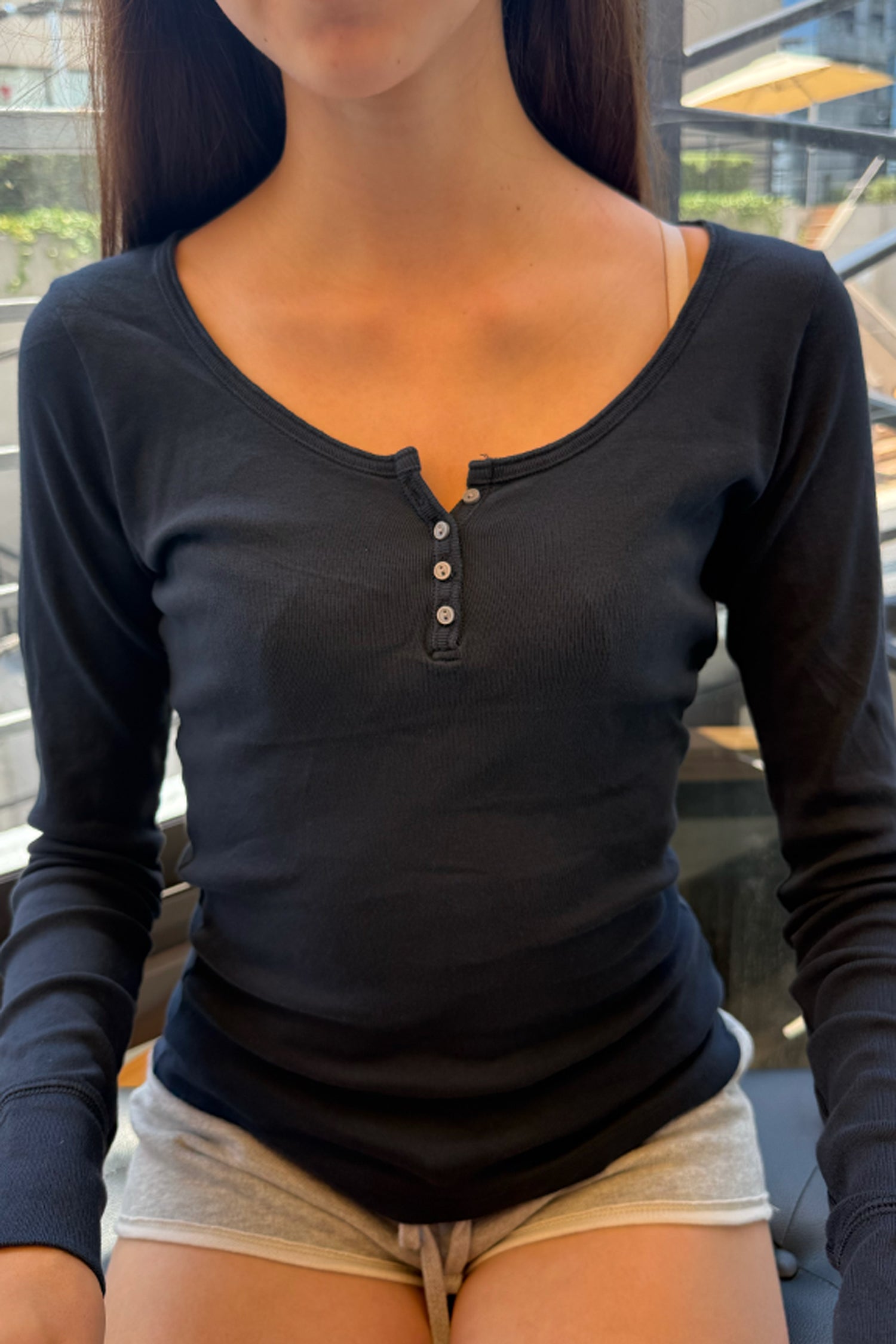 Zelly Long Sleeve Top | Navy Blue / XS/S