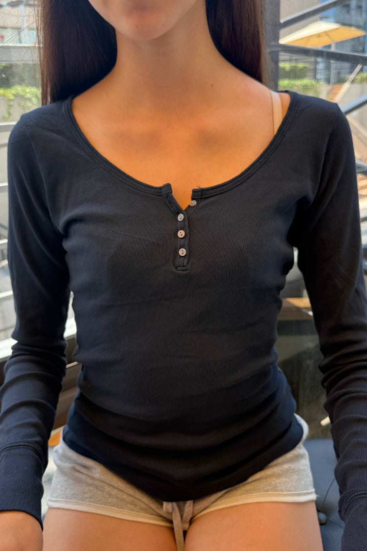 Zelly Long Sleeve Top | Navy Blue / XS/S
