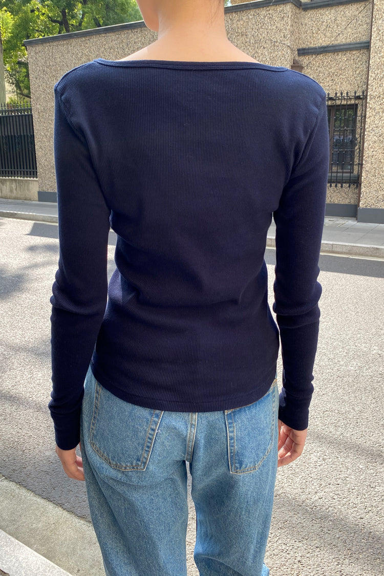 Zelly Long Sleeve Top | Navy Blue / XS/S