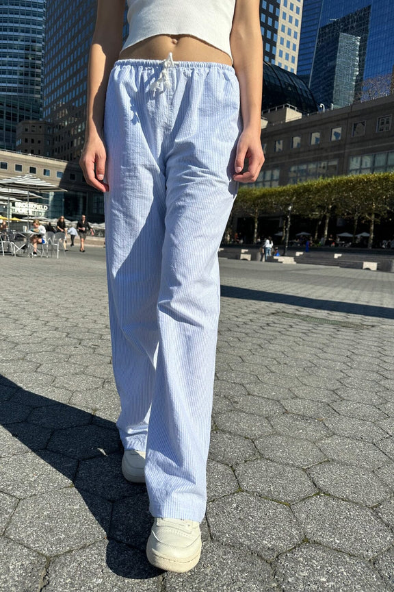 Anastasia Linen Pants | Sky Blue and White Stripes