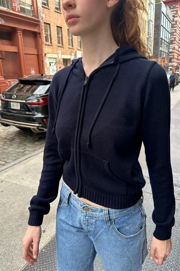 Alana Zip-up Sweater | Navy Blue