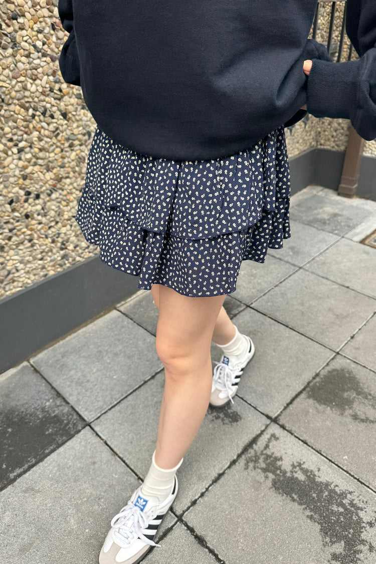 Izzy Floral Mini Skirt | Navy White Floral