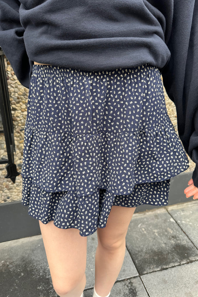 Izzy Floral Mini Skirt | Navy White Floral