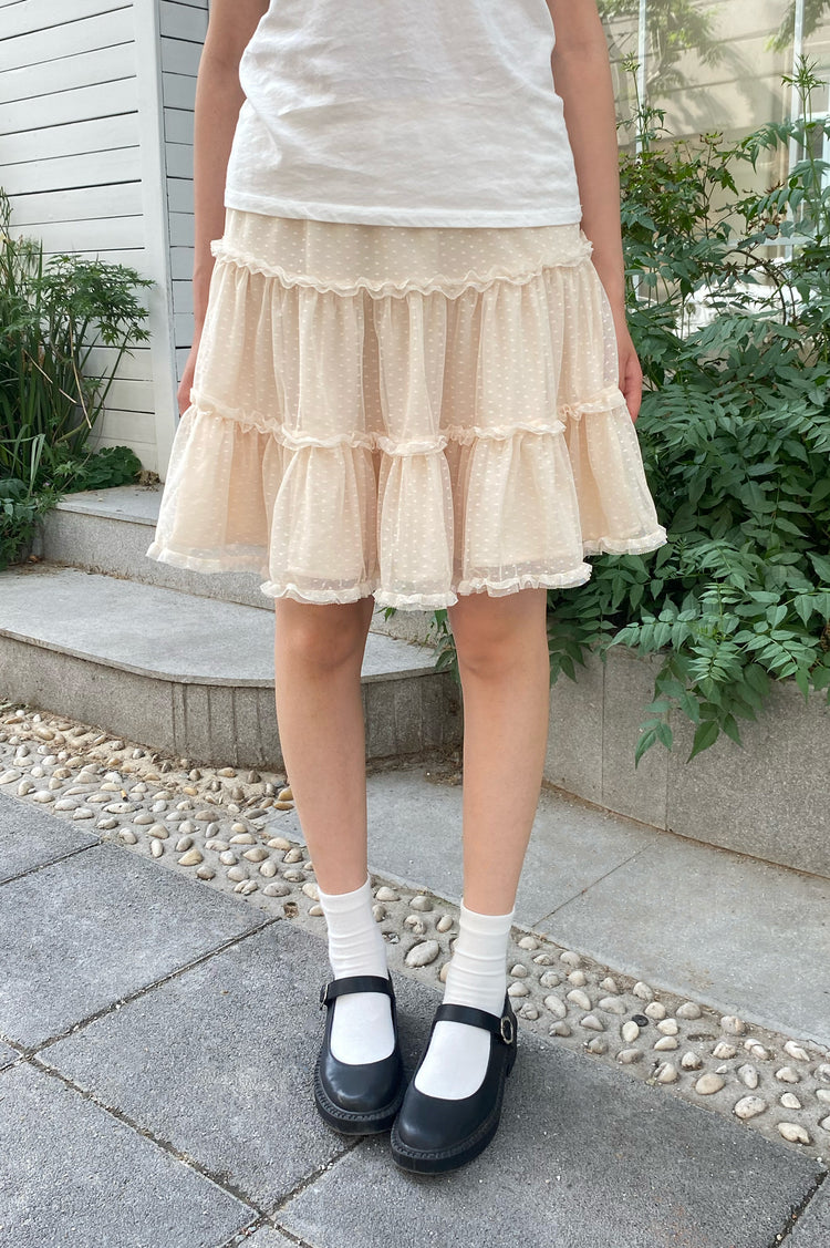 Izzy Ruffle Skirt | Vanilla / XS/S