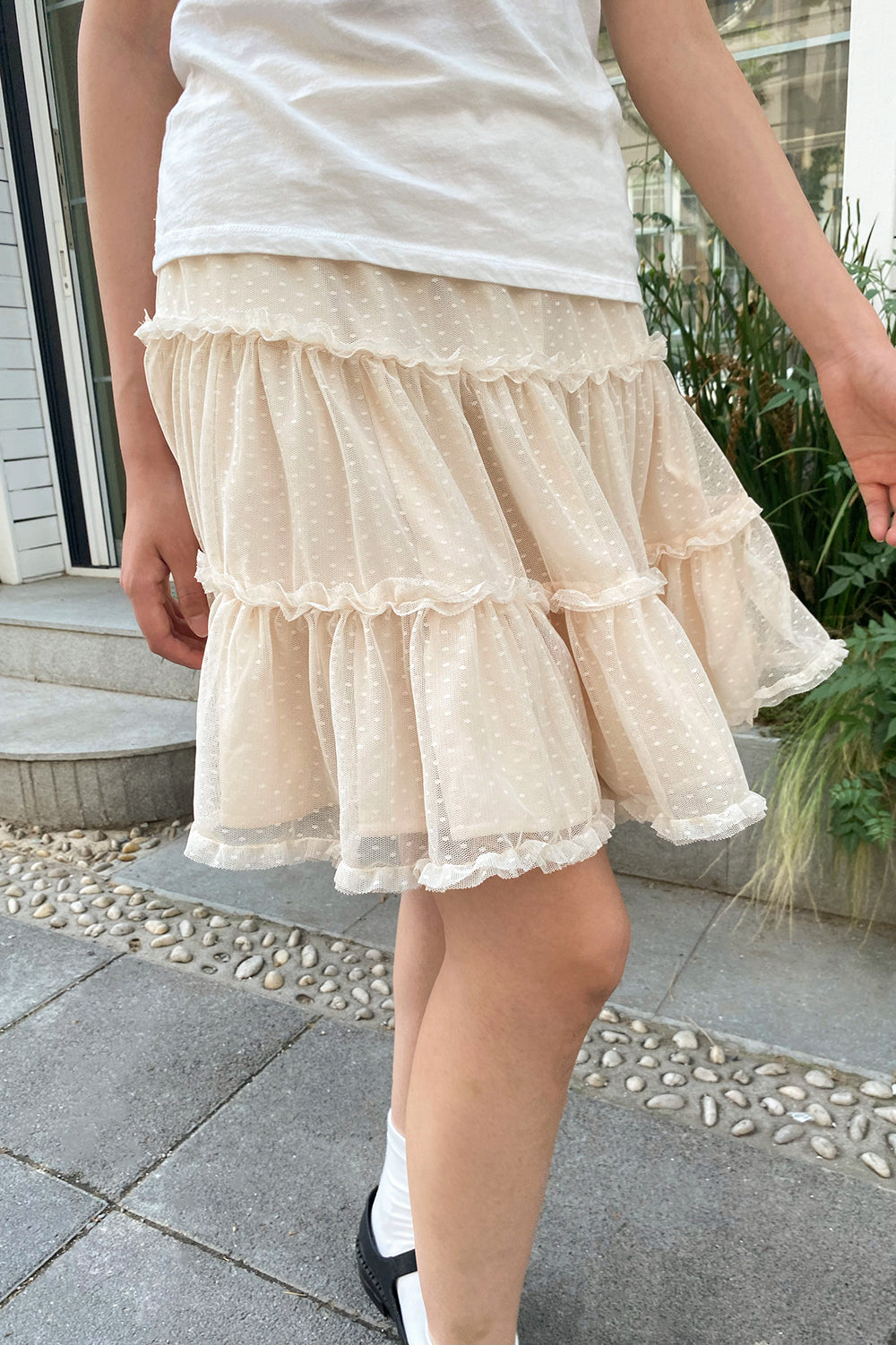 Izzy Ruffle Skirt | Vanilla / XS/S