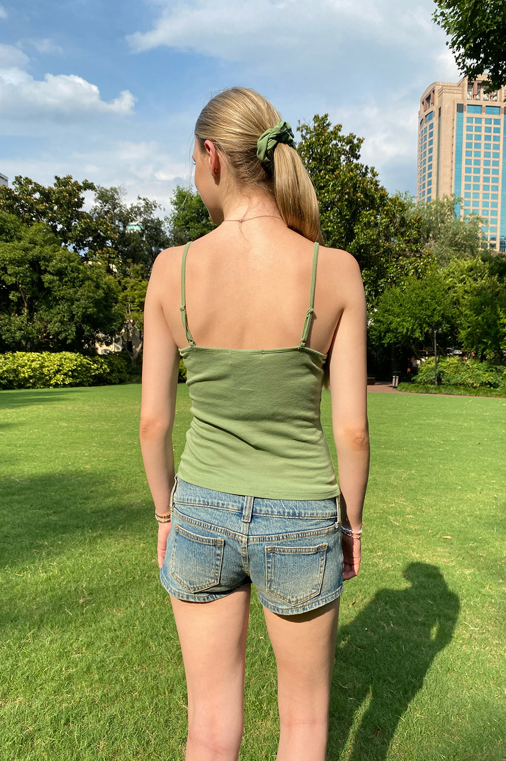 Arden Lace Tank | Green / XS/S
