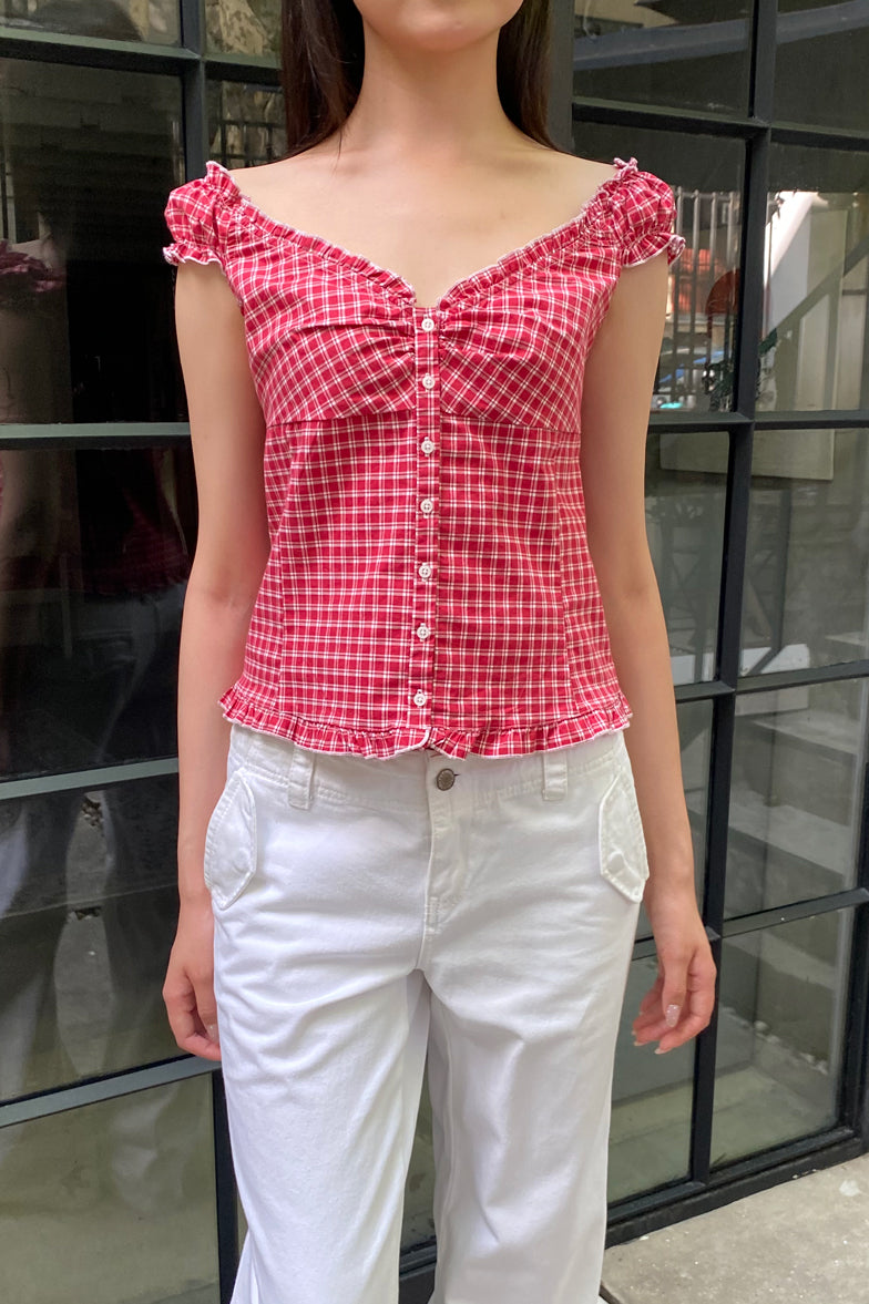 Elena Plaid Top | 