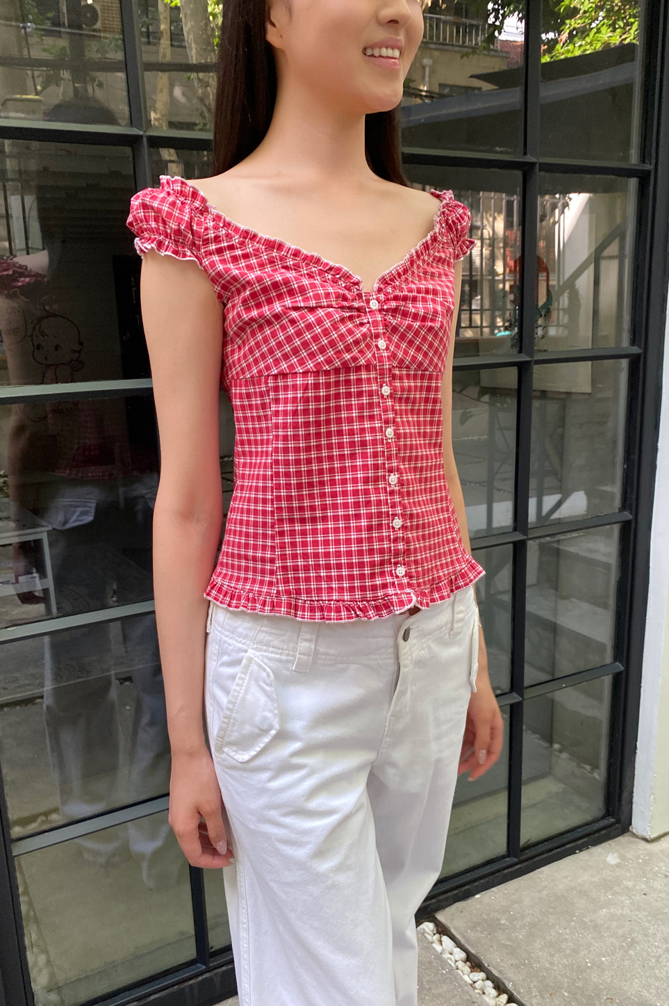 Elena Plaid Top | 