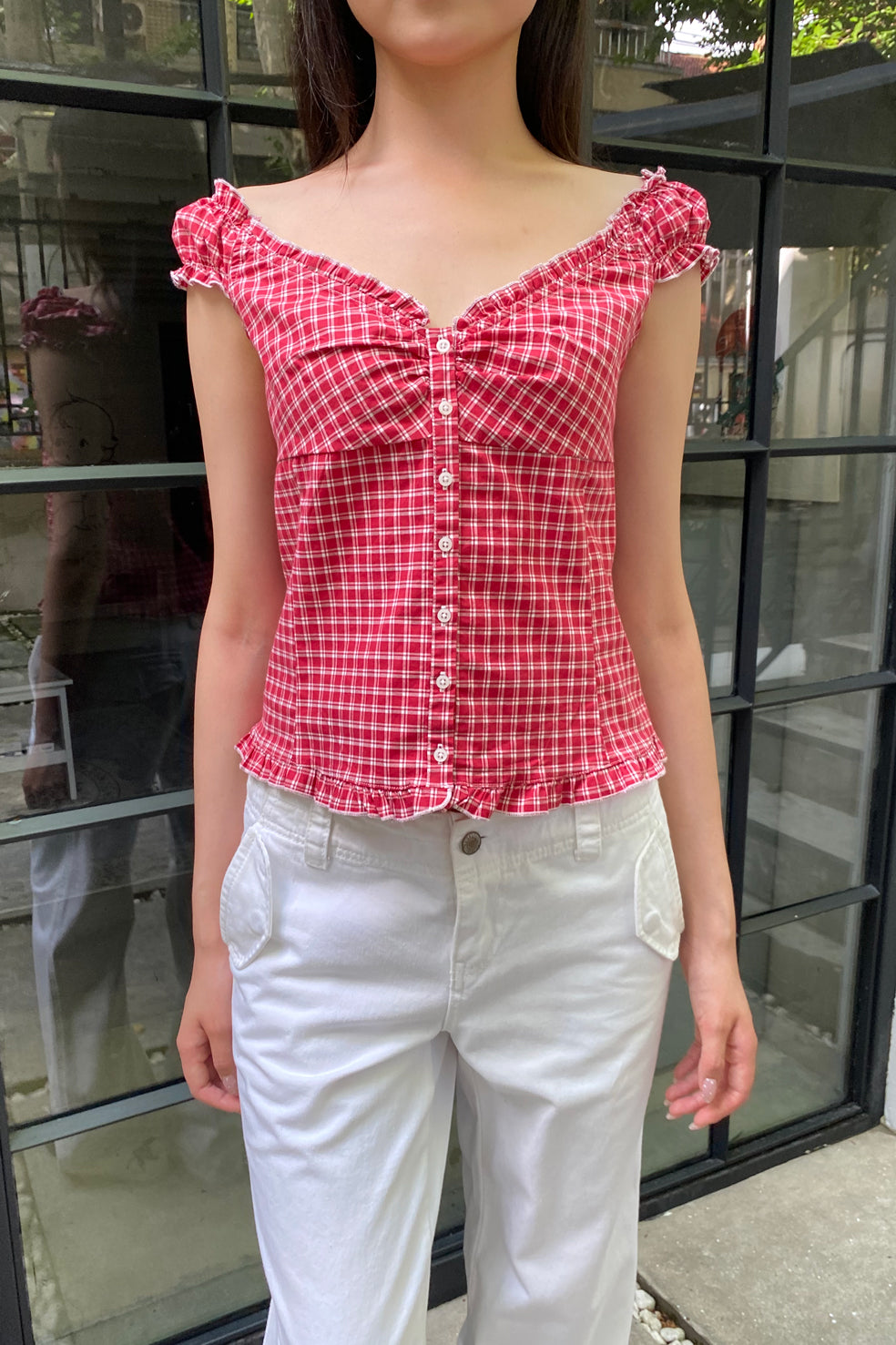 Elena Plaid Top | 