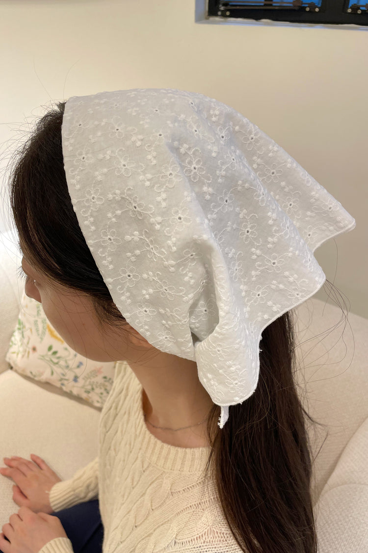 White Floral Bandana