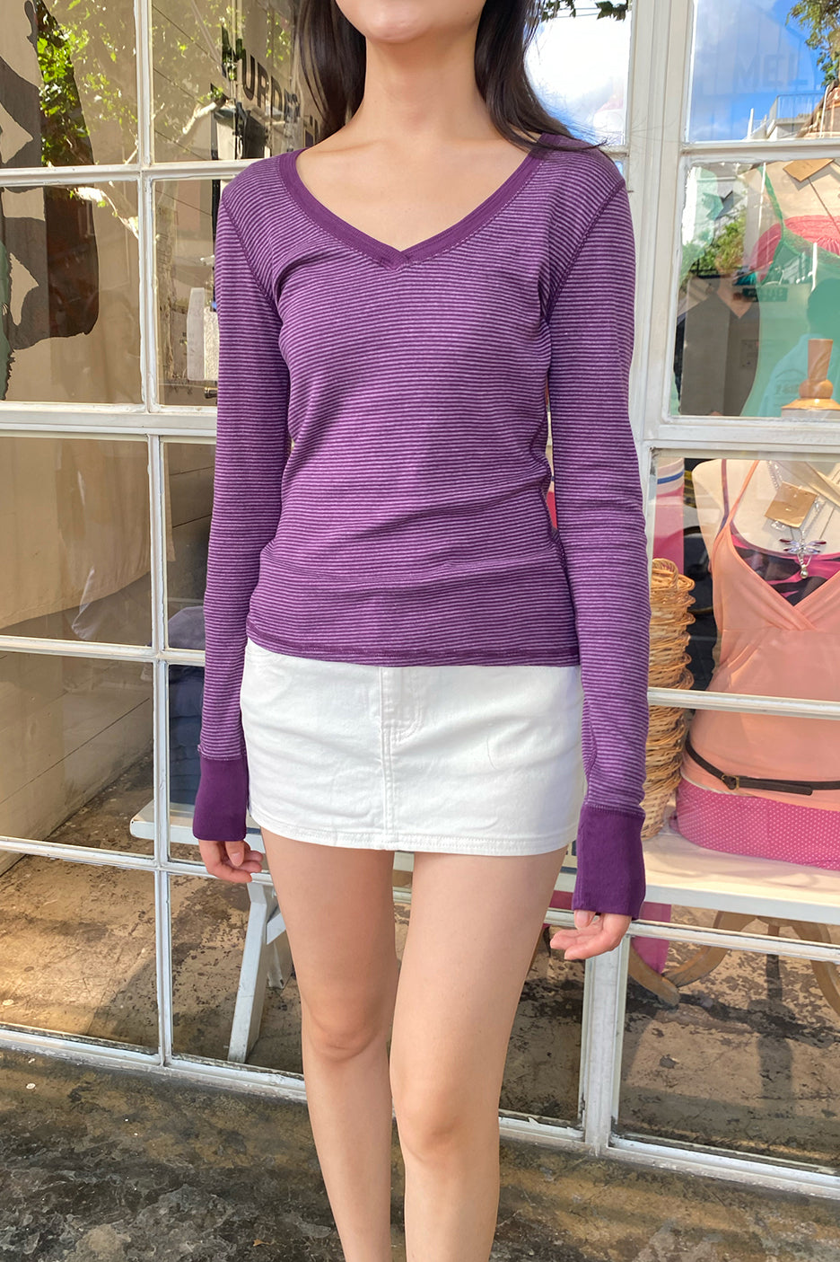 Tania V-Neck Stripe Top | 