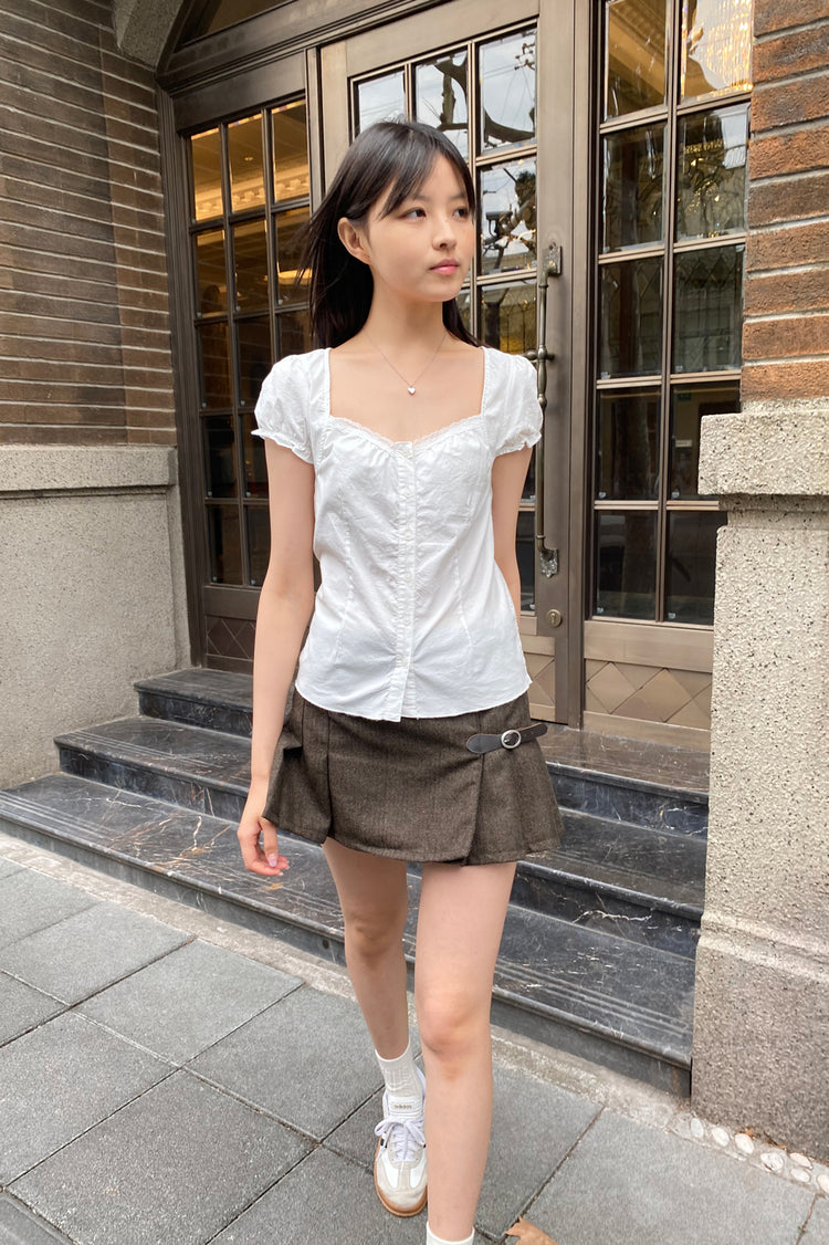 Odette Lace Top | White / XS/S