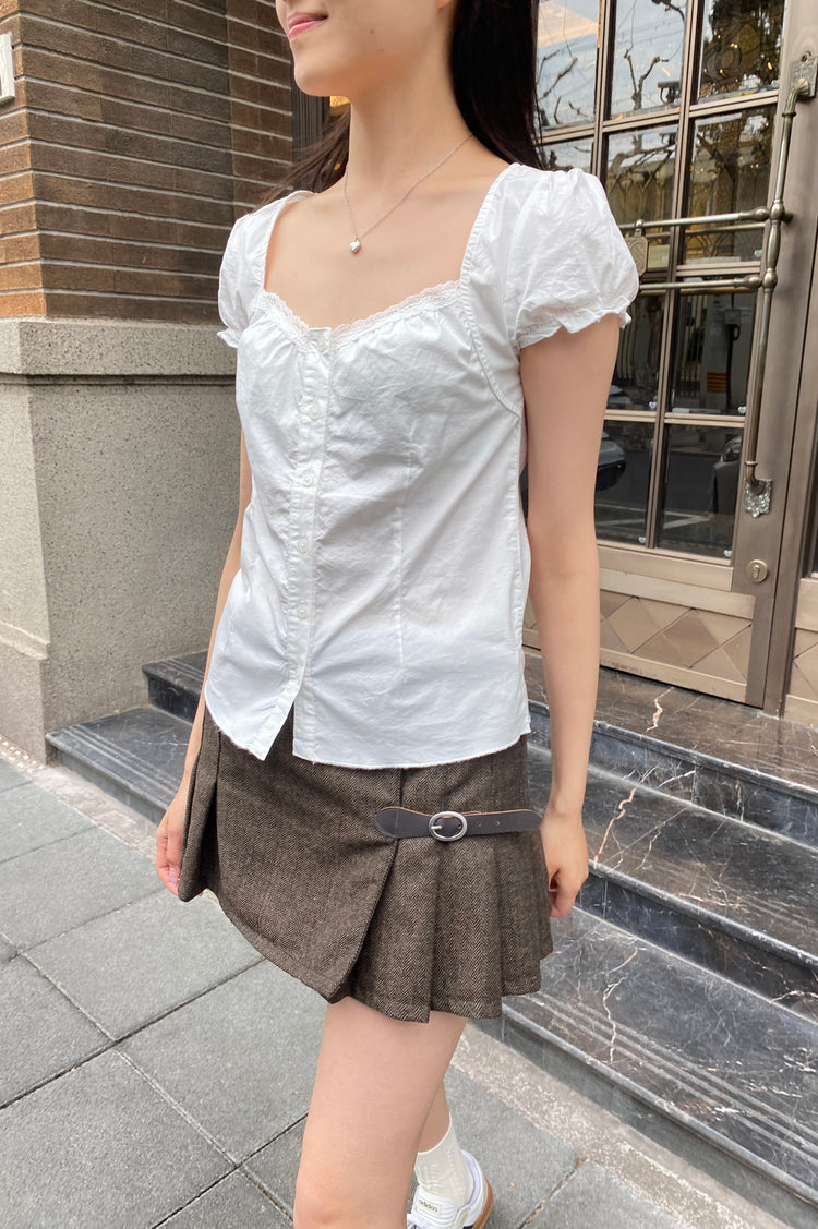 Odette Lace Top | White / XS/S