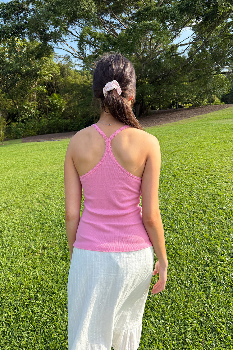 Nicolette Lace Tank | Bubblegum Pink / XS/S
