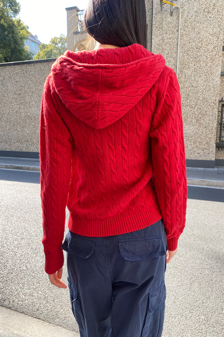 Arna Knit Hoodie | Red / Regular Fit