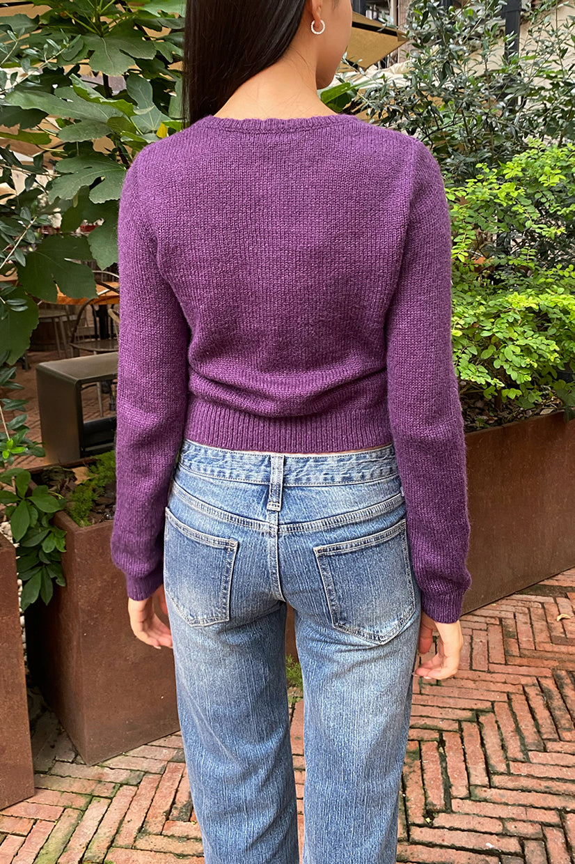 Amalie Wool Cardigan | Dark Magenta / XS/S