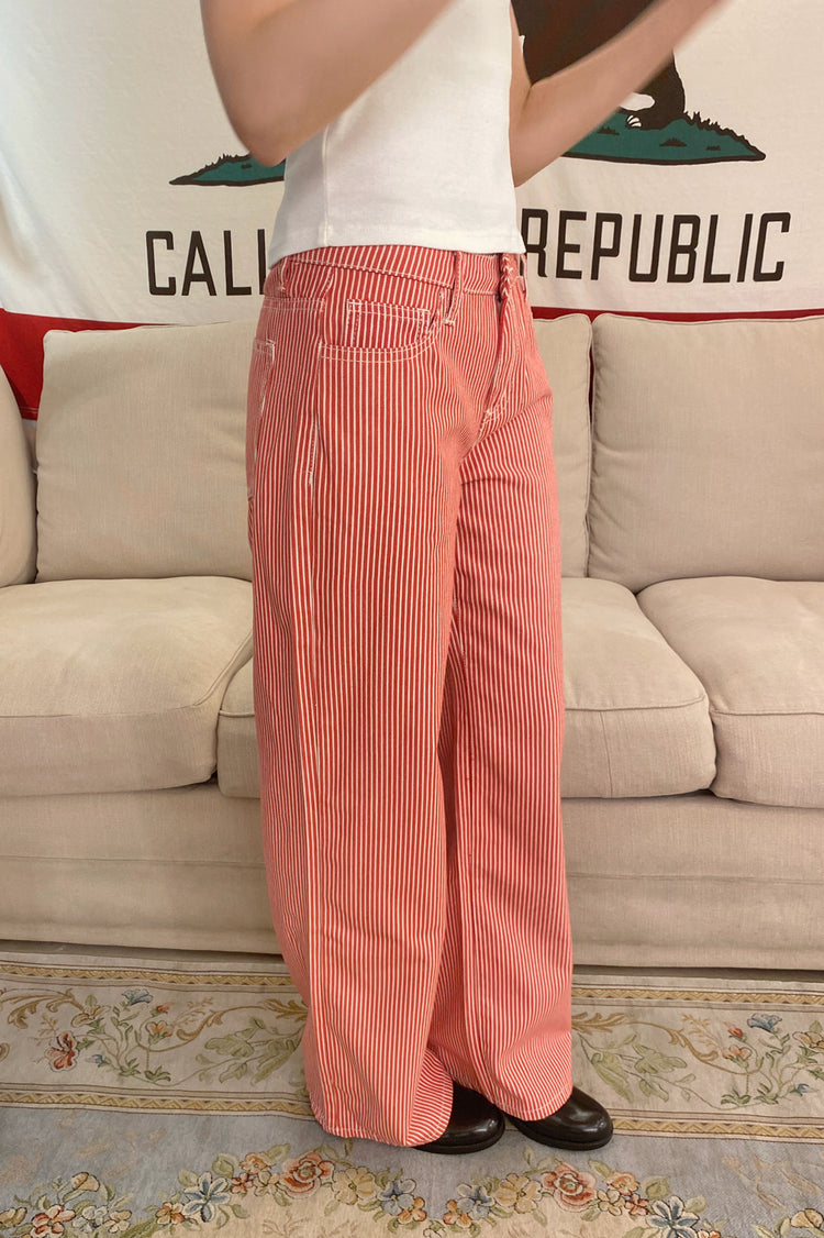 Gigi Striped Pants | Red White Stripes