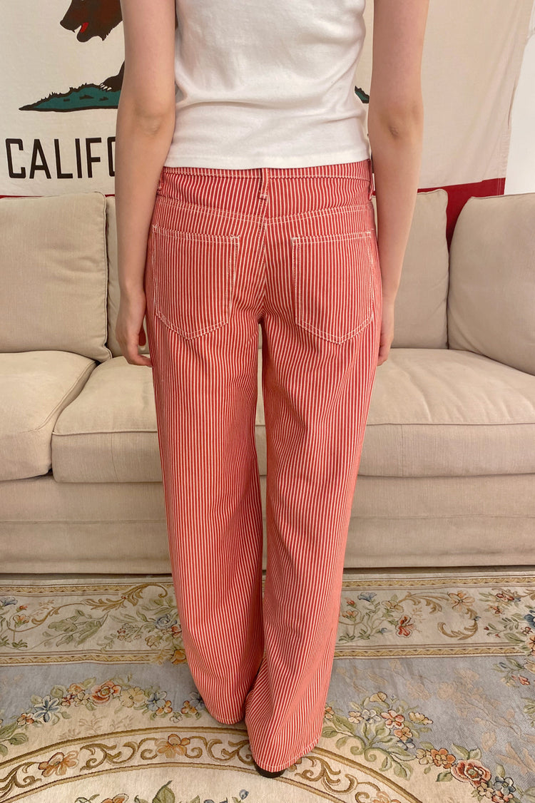 Gigi Striped Pants | Red White Stripes