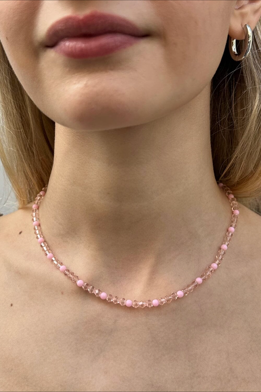 Sheer And Pink Necklace