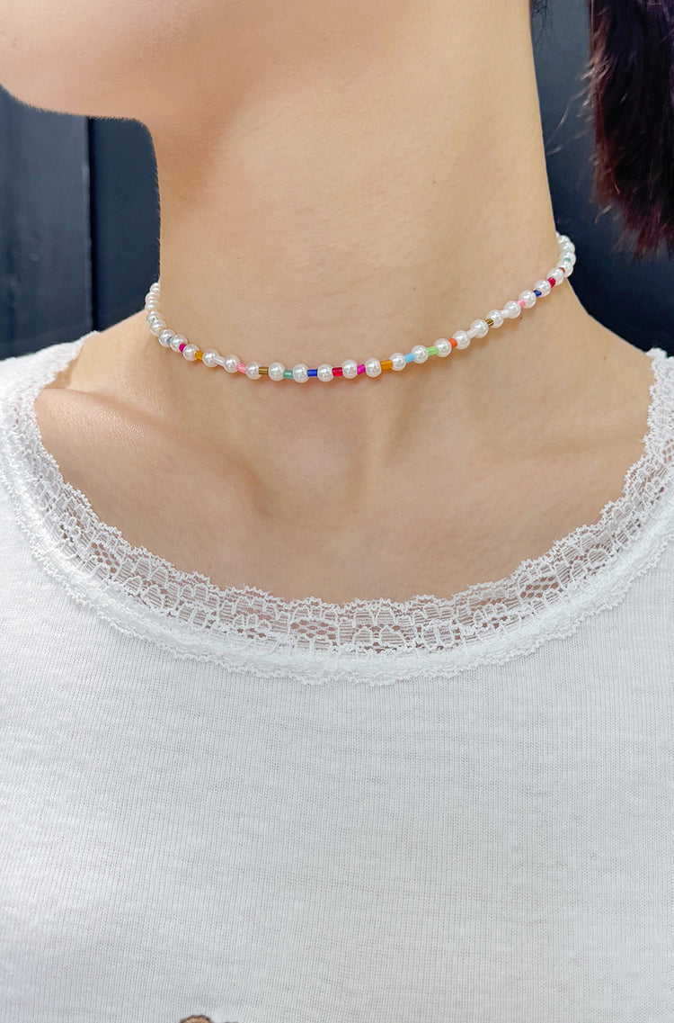 Multicolored Beads And Pearl Necklace | Multicolored Beads And Pearl Necklace