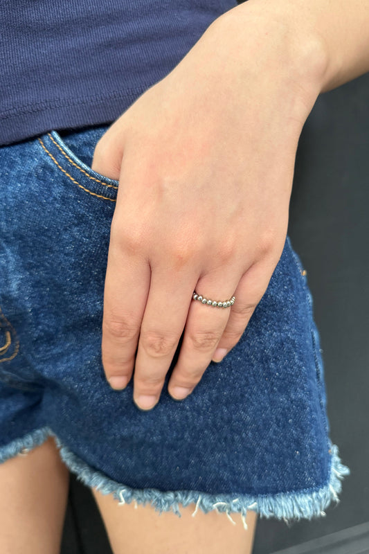 Silver Beaded Ring