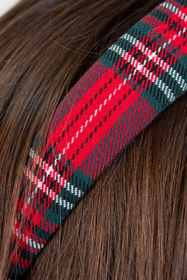 SOLID HEADBAND | Red Plaid