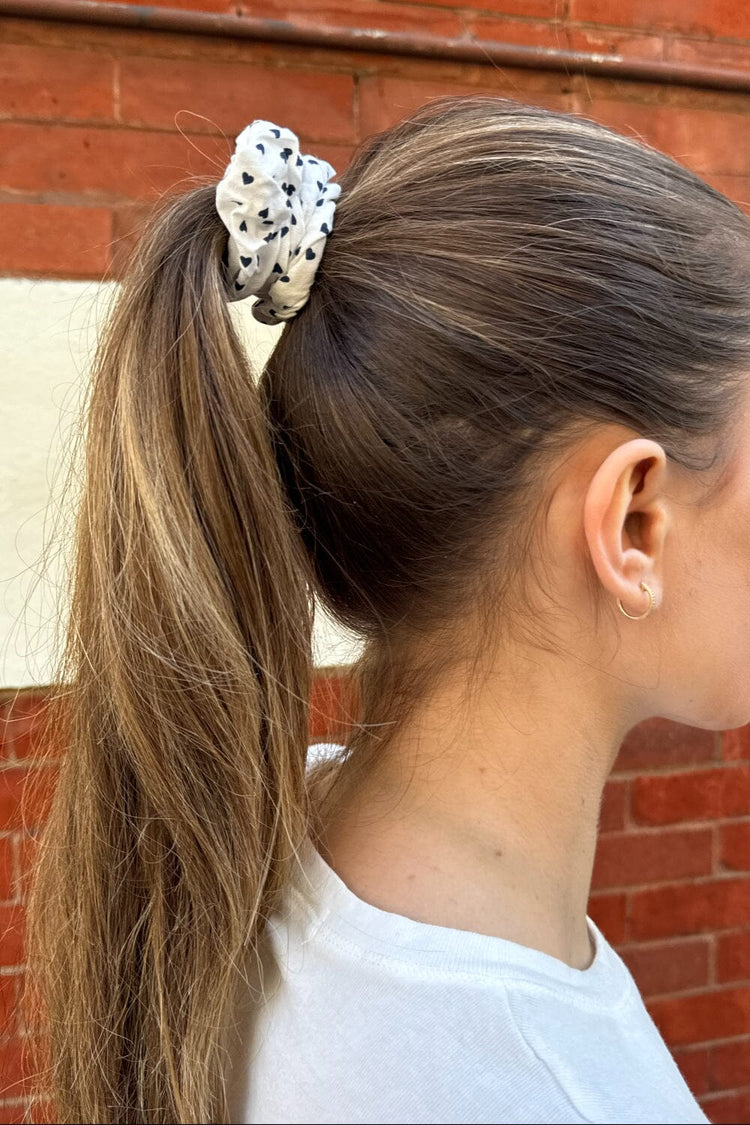 Navy Blue Heart Scrunchie | Navy Blue Heart Scrunchie