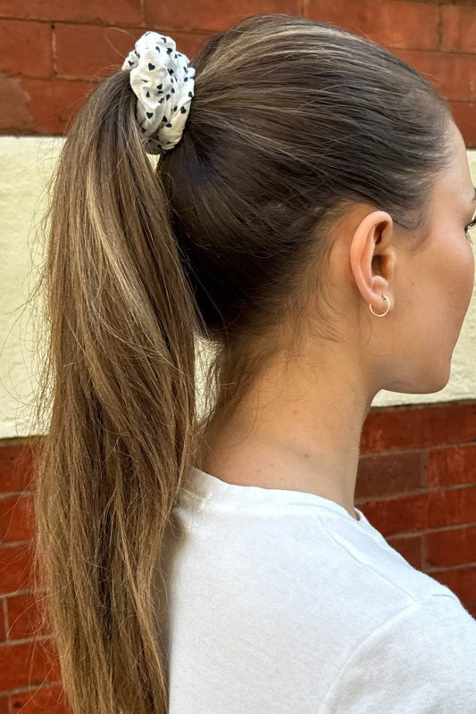 Navy Blue Heart Scrunchie