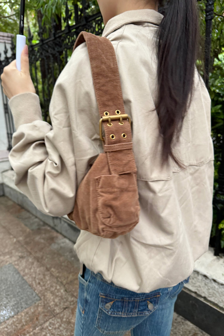 Corduroy Buckles Bag