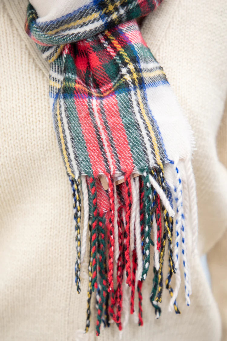 PLAID TASSEL SCARF | PLAID TASSEL SCARF