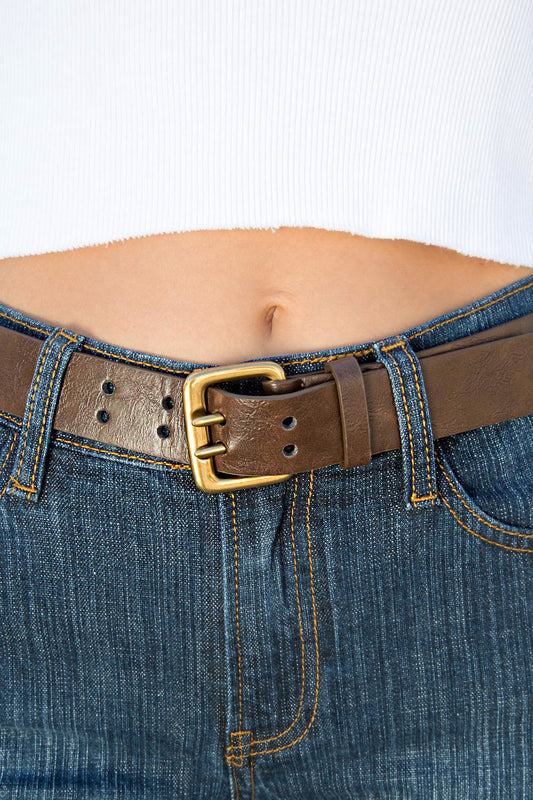 Brown Faux Leather Belt