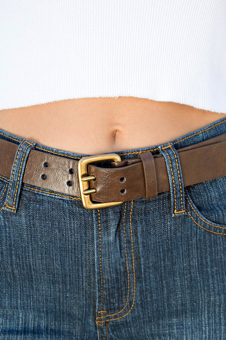 Brown Faux Leather Belt | Brown Faux Leather Belt