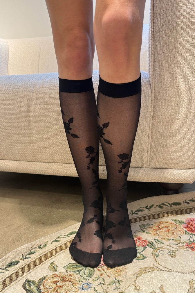 Rose Socks | Black