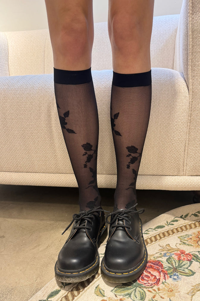 Rose Socks | Black