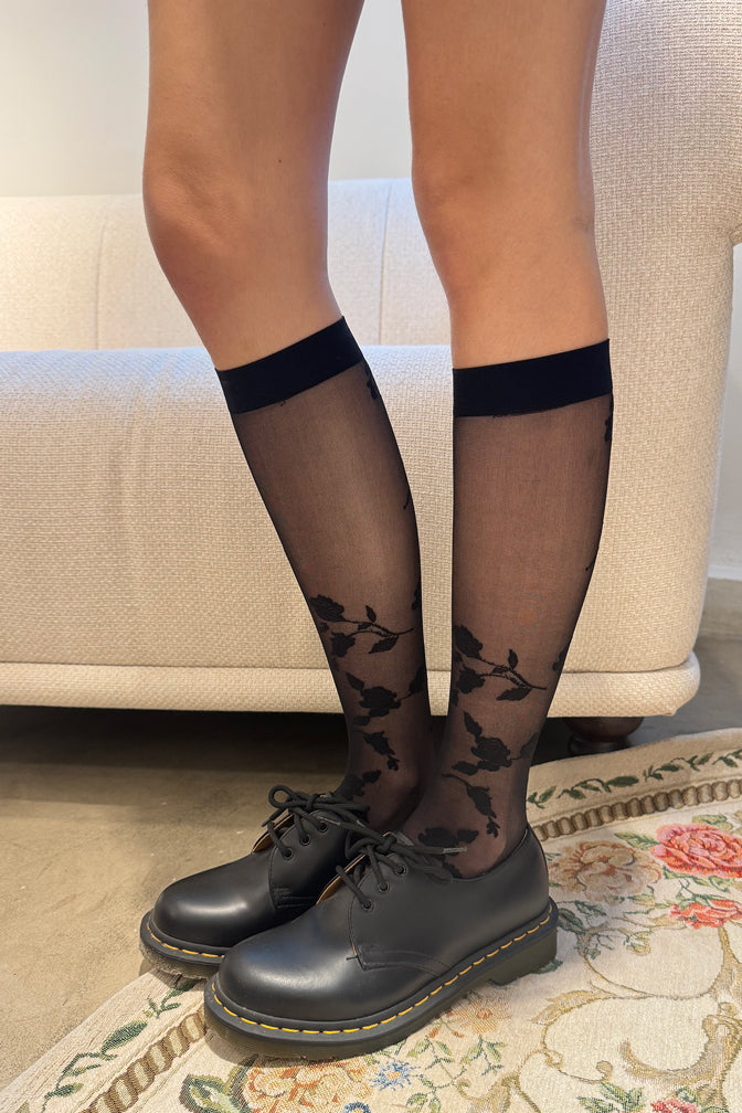 Rose Socks | Black