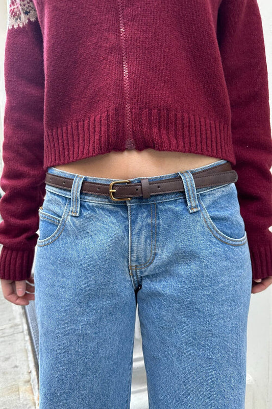 Faux Leather Buckle Belt