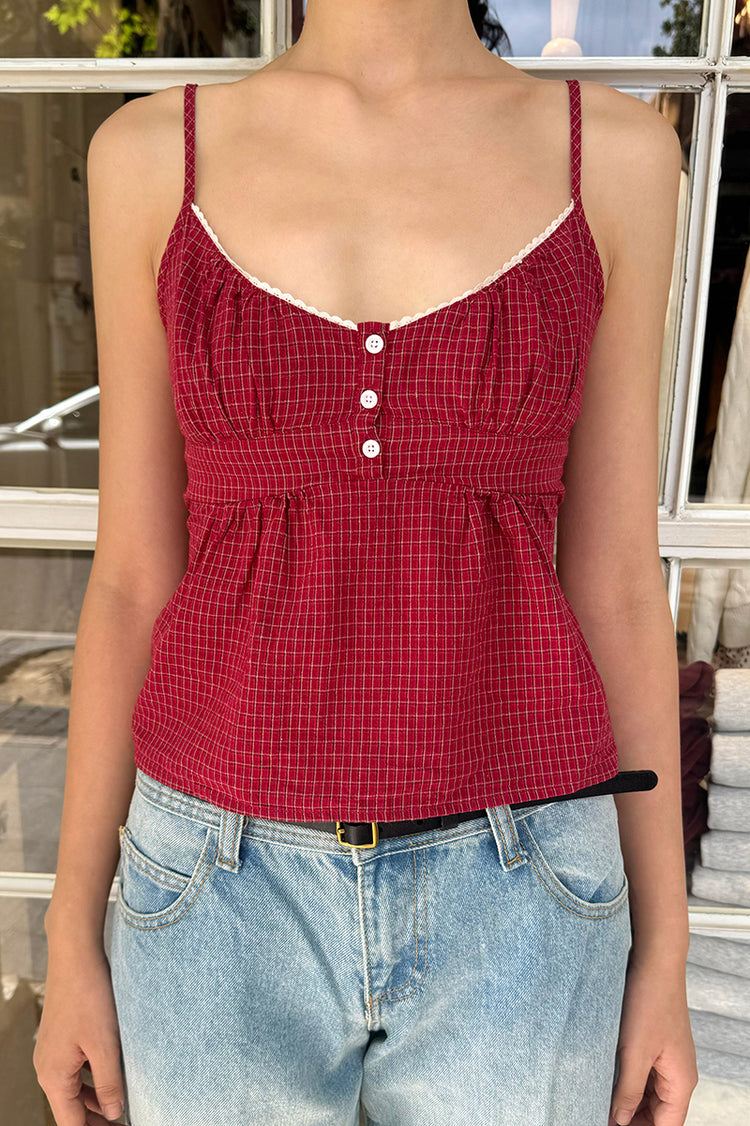 Tiffany Plaid Tank | Red Plaid Lace