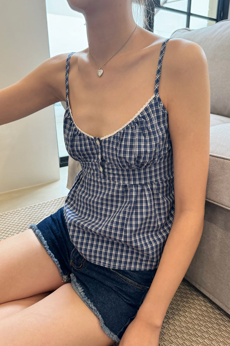 Tiffany Plaid Tank | Blue and White Plaid