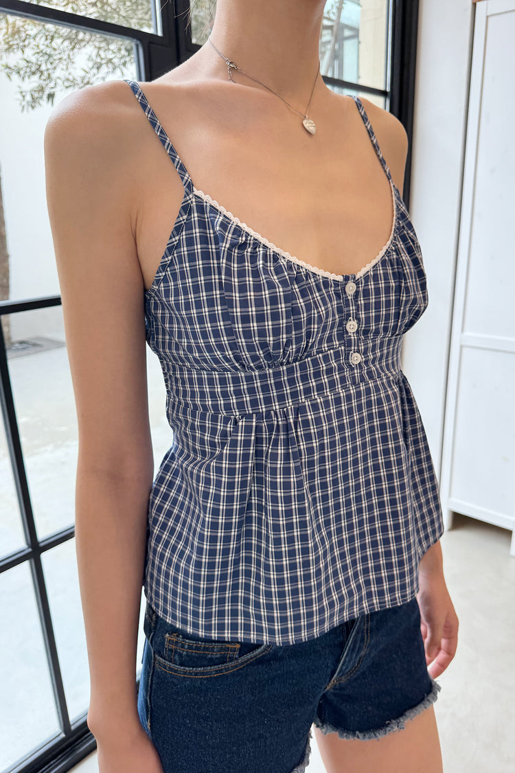 Tiffany Plaid Tank | Blue and White Plaid