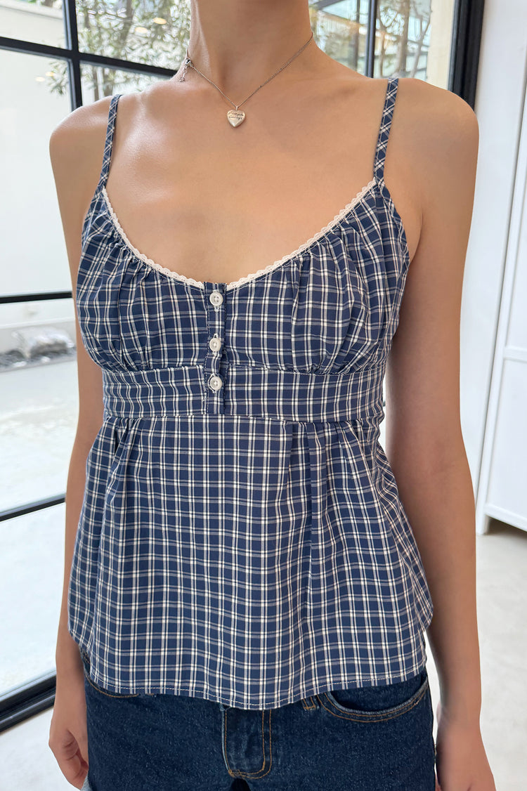 Tiffany Plaid Tank | Blue and White Plaid