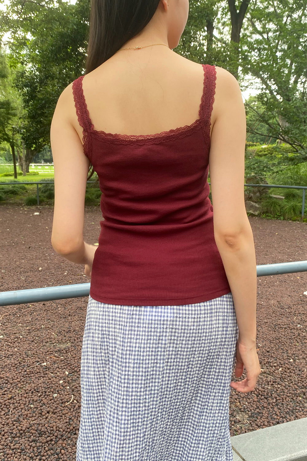 Amaya Lace Tank | Burgundy / XS/S