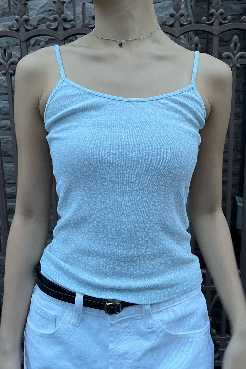 Sky Blue with white floral 1 / XS/S