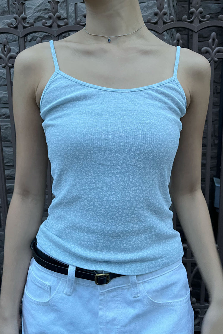Skylar Floral Tank | Sky Blue with white floral 1 / XS/S